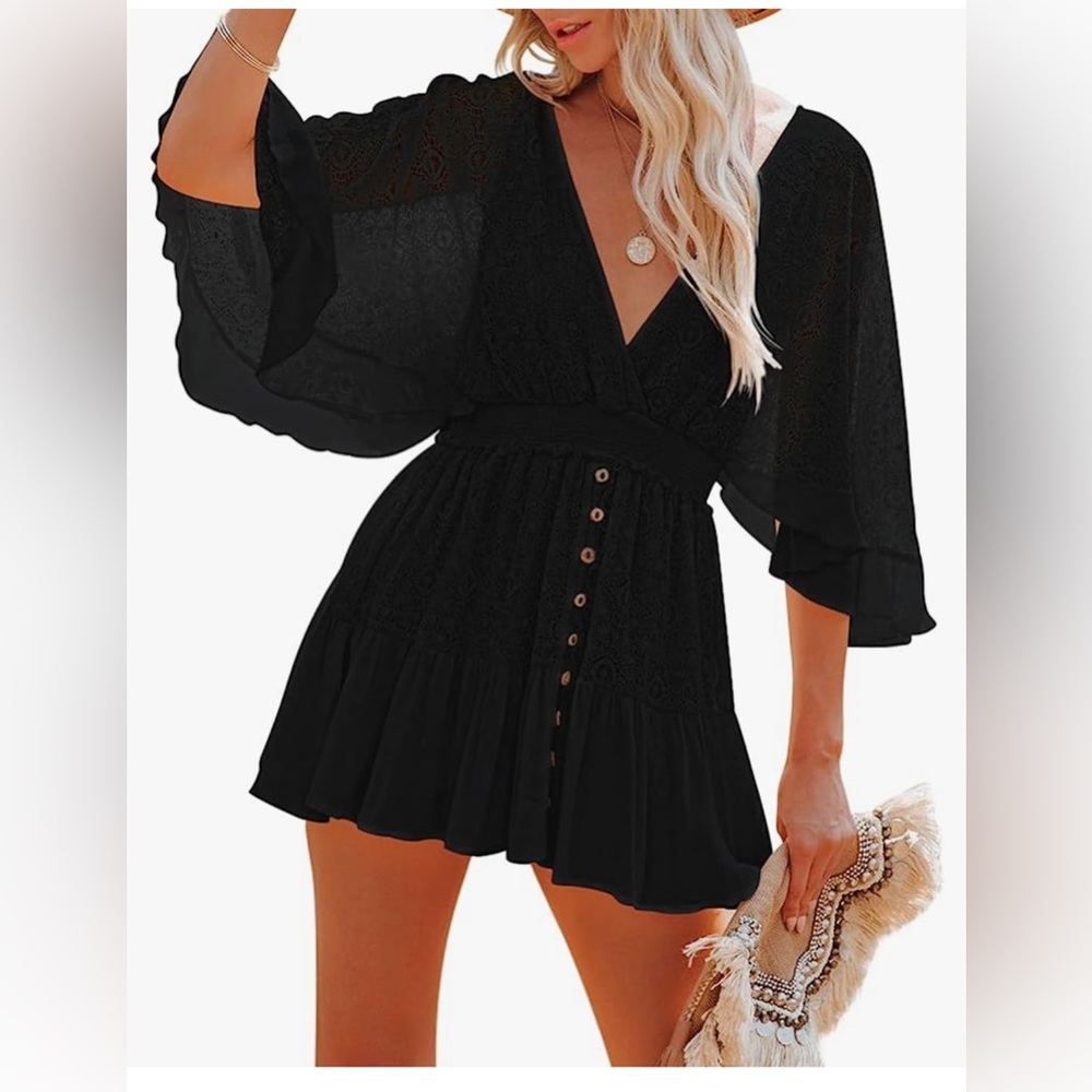 Black boho dress